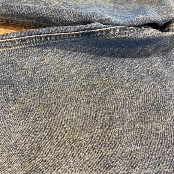 Carhartt Blue Jeans WITH FLAWS Stains and CUT OFF Relaxed Fit Tag Says 38 Waist - Picture 13 of 17